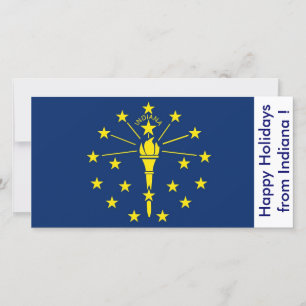 Flag of Indiana, Happy Holidays from U.S.A. Holiday Card