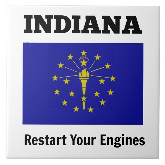Flag of Indiana, Restart Your Engines Tile (Front)