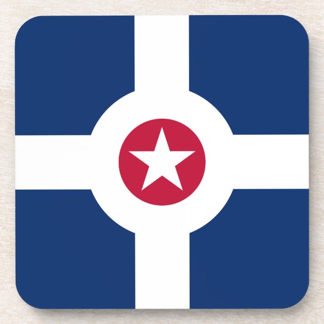 Flag of Indianapolis, Indiana Drink Coaster (Front)