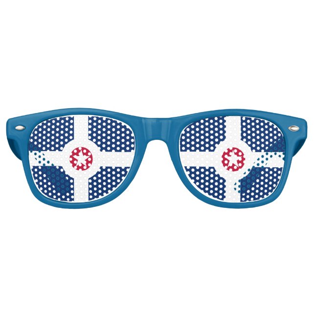 Flag of Indianapolis, Indiana Retro Sunglasses (Front)