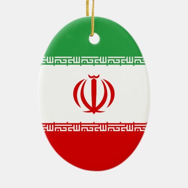 Flag of Iran Ceramic Ornament (Back)