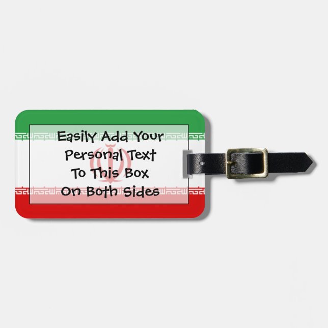 Flag of Iran Easy ID Personal Luggage Tag (Front Horizontal)