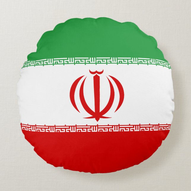 Flag of Iran Round Pillow (Front)