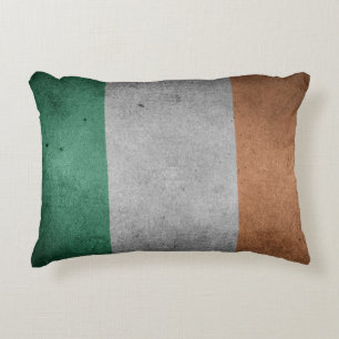 Flag of Ireland Grunge Style Decorative Pillow