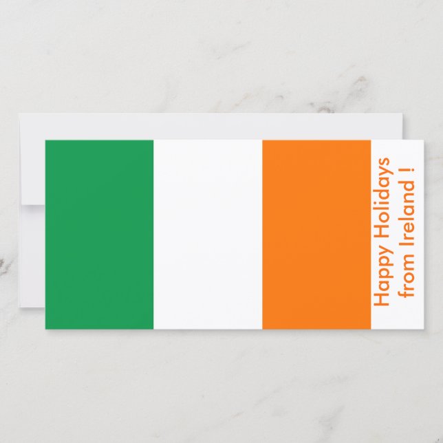 Flag of Ireland, Happy Holidays from Ireland Holiday Card (Front)