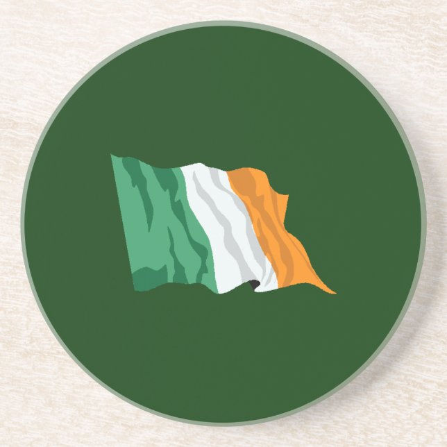 Flag of Ireland Sandstone Coaster (Front)