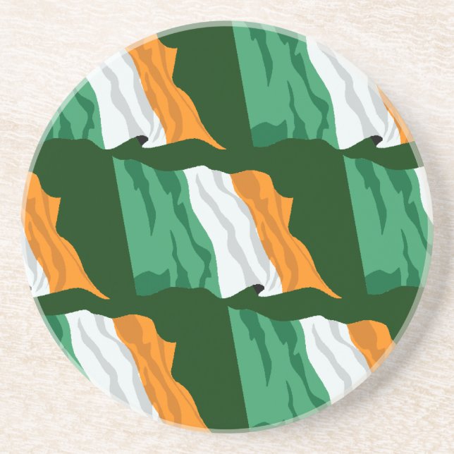 Flag of Ireland Sandstone Coaster (Front)