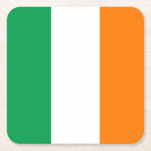 Flag of Ireland Square Paper Coaster