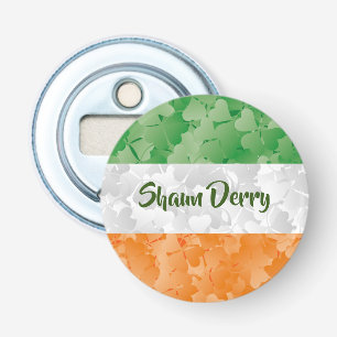 Flag of Ireland with shamrocks pattern Bottle Open Opener