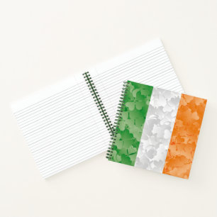 Flag of Ireland with shamrocks pattern Notebook