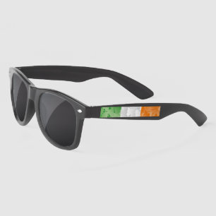 Flag of Ireland with shamrocks pattern Sunglasses