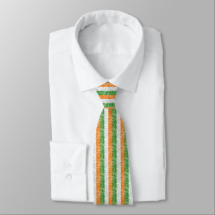 Flag of Ireland with shamrocks pattern Tie