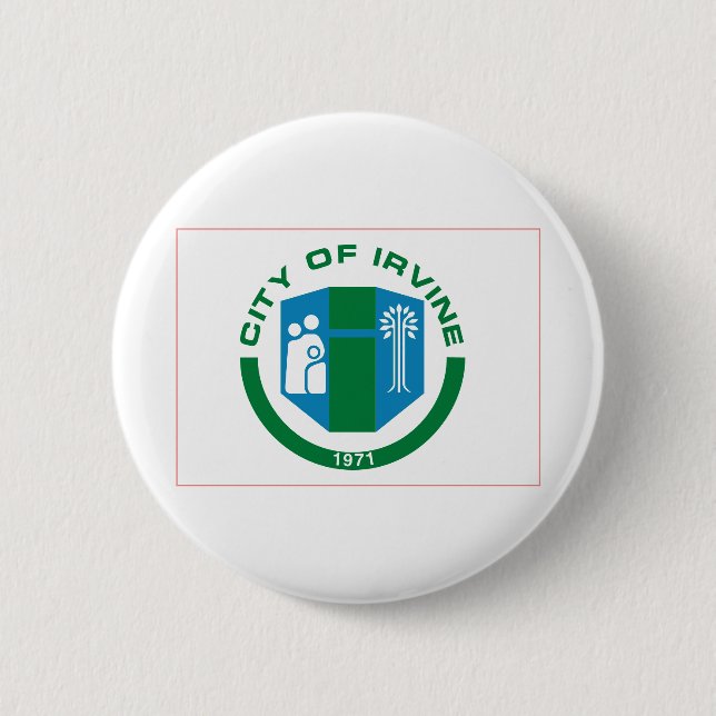 Flag of Irvine, California 2 Inch Round Button (Front)