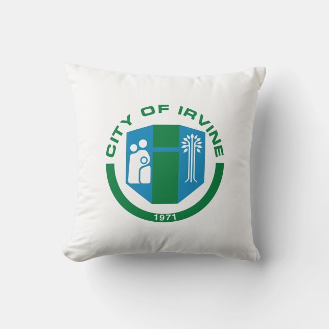 Flag of Irvine (California) Throw Pillow (Front)
