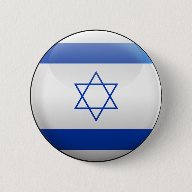 Flag of Israel 2 Inch Round Button (Front)