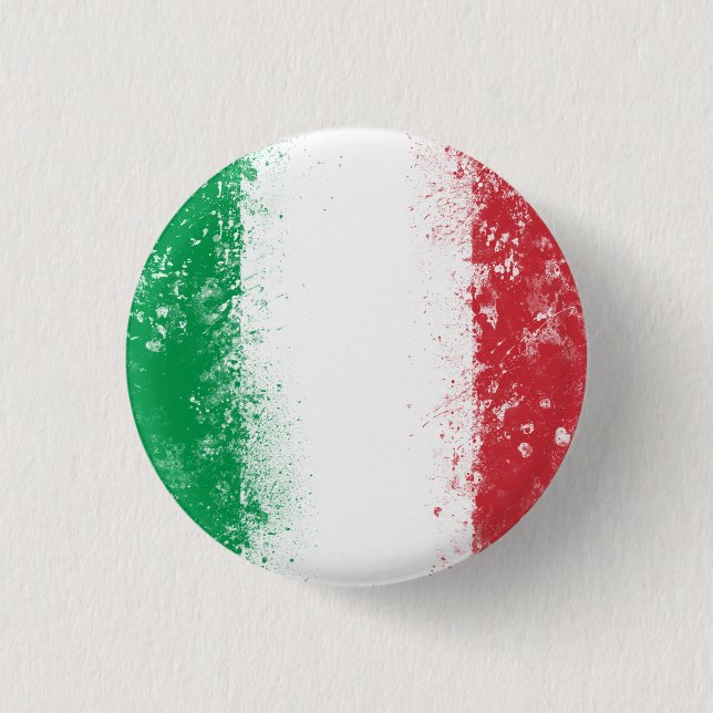 Flag of Italy 1 Inch Round Button (Front)