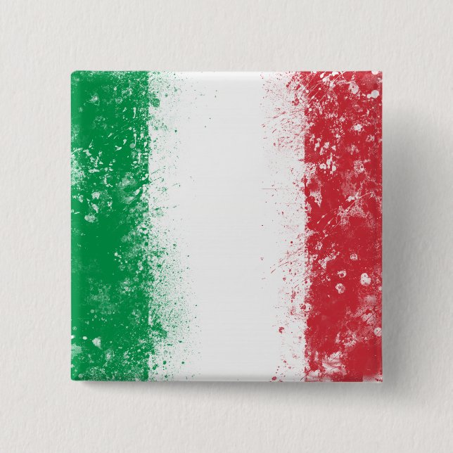 Flag of Italy 2 Inch Square Button (Front)
