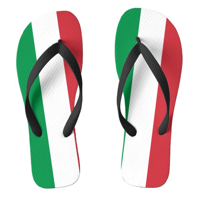 Flag of Italy Flip Flops (Footbed)