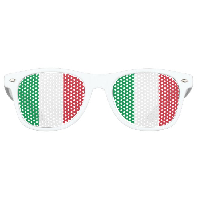 Flag of Italy, Fun Italian Flag Retro Sunglasses (Front)