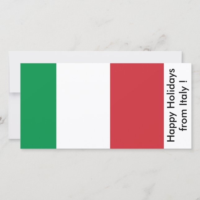 Flag of Italy, Happy Holidays from Italy Holiday Card (Front)