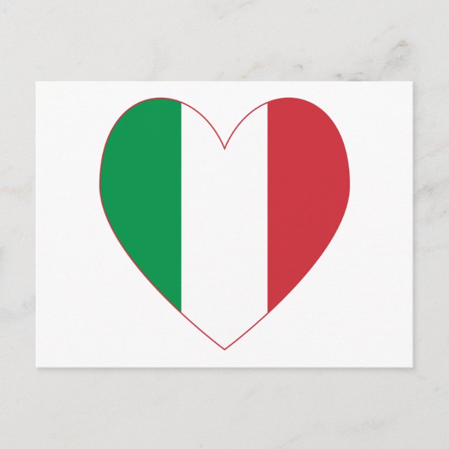 Flag of Italy Heart Postcard (Front)