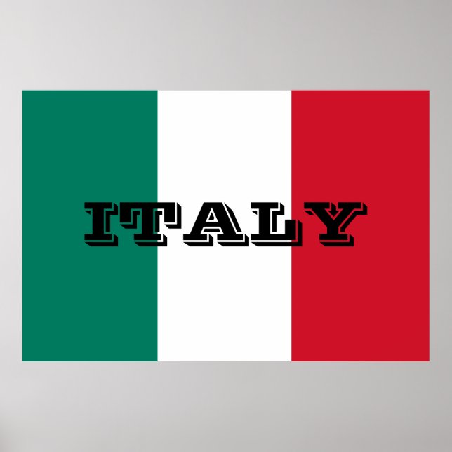 Flag of Italy Italia Italian Il Tricolore Poster (Front)
