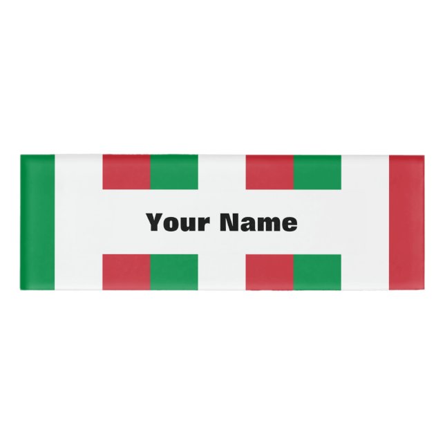 Flag of Italy Name Tag (Front)