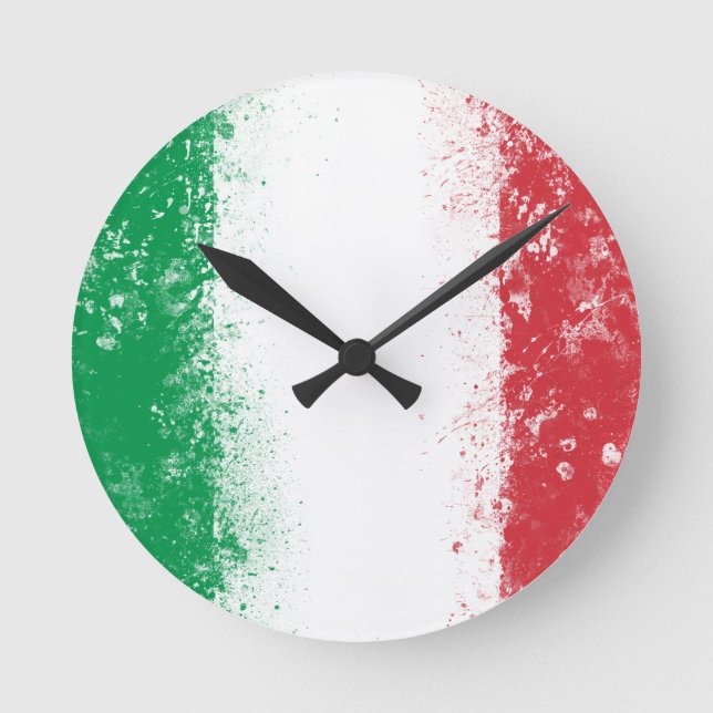 Flag of Italy Round Clock (Front)