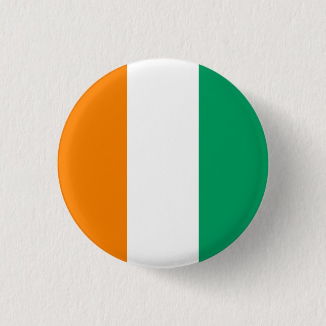 Flag of Ivory Coast 1 Inch Round Button (Front)