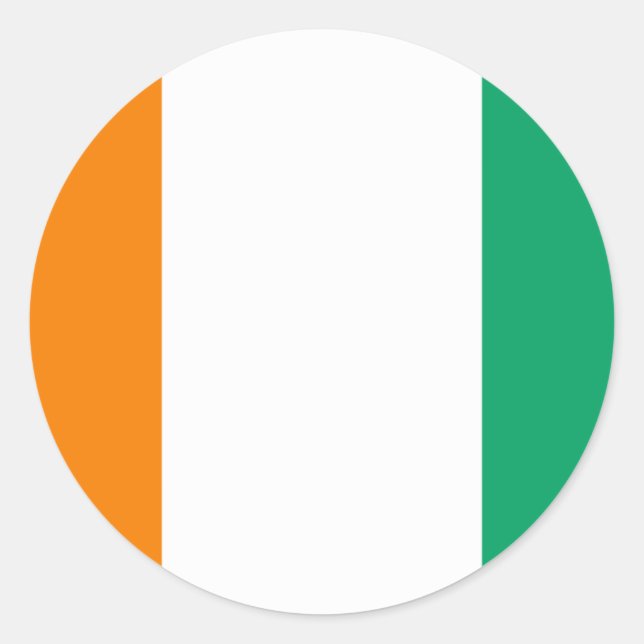 Flag of Ivory Coast - Drapeau de la Côte d'Ivoire Classic Round Sticker (Front)