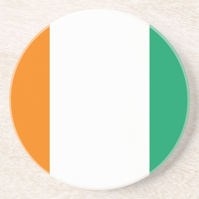 Flag of Ivory Coast - Drapeau de la Côte d'Ivoire Coaster (Front)