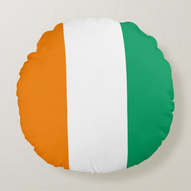 Flag of Ivory Coast Round Pillow (Front)