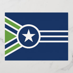 Flag of Jackson, Tennessee Foil Holiday Postcard