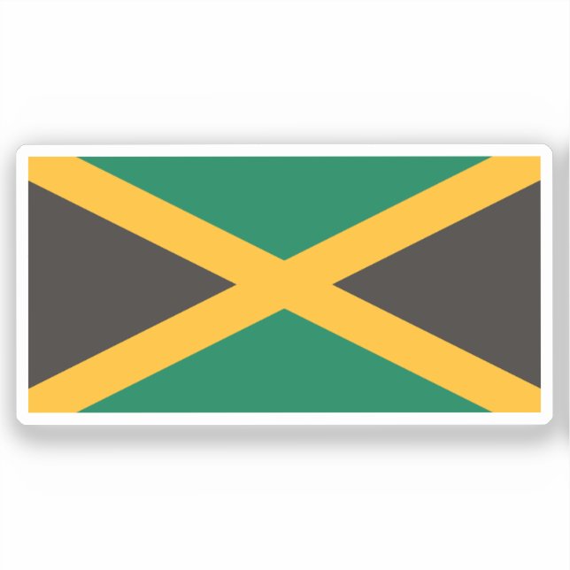 Flag of Jamaica Custom-Cut Vinyl Sticker (Recto)