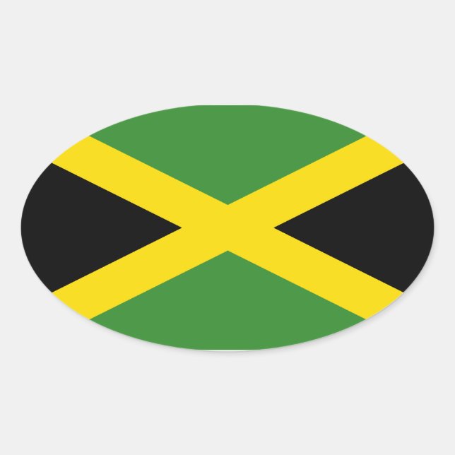 Flag of Jamaica Oval Sticker (Front)