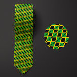 Flag of Jamaica Pattern Tie<br><div class="desc">Flag of Jamaica Pattern Necktie highlights the national colours of the country from a distance by employing a clever angled design. Upon closer inspection,  the seamless repeatable pattern of tiny flags showcases the country's national banner in an aesthetically pleasing way.</div>