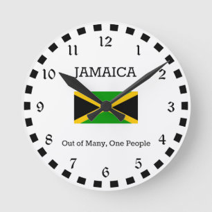 Flag of Jamaica Round Clock