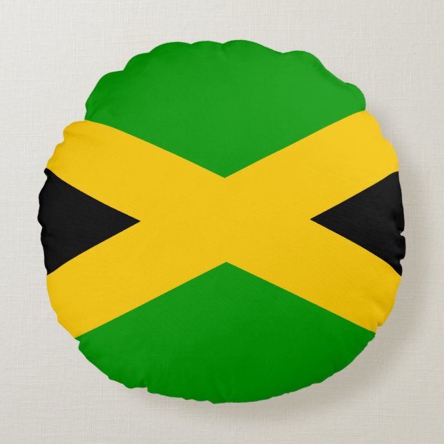 Flag of Jamaica Round Pillow (Front)