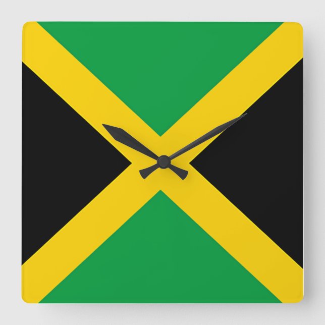 Flag of Jamaica Square Wall Clock (Front)
