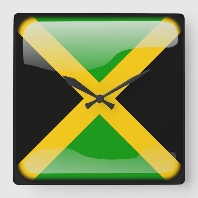 Flag of Jamaica Square Wall Clock (Front)