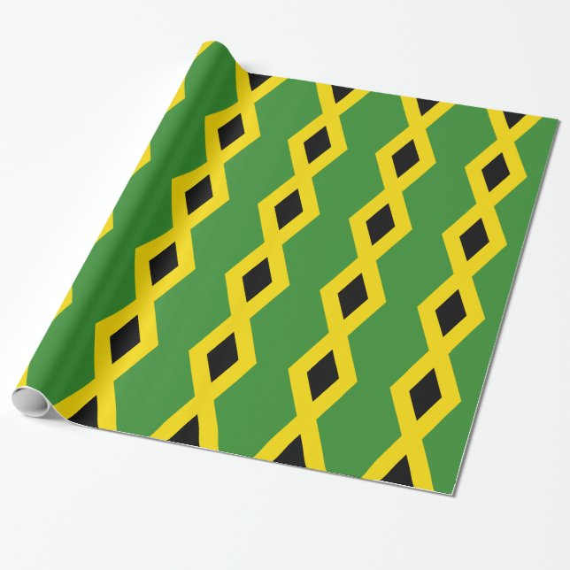 Flag of Jamaica Wrapping Paper (Unrolled)
