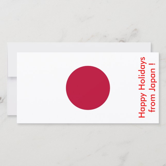 Flag of Japan, Happy Holidays from Japan Holiday Card (Front)