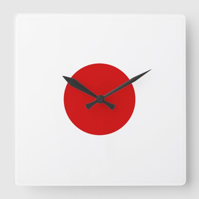 Flag of Japan Square Wall Clock (Front)