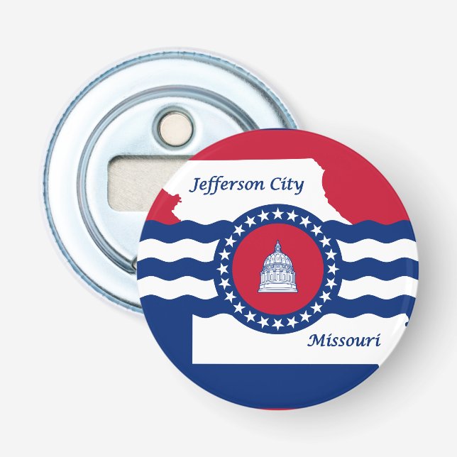 Flag of Jefferson city, Missouri Bottle Opener (Front)