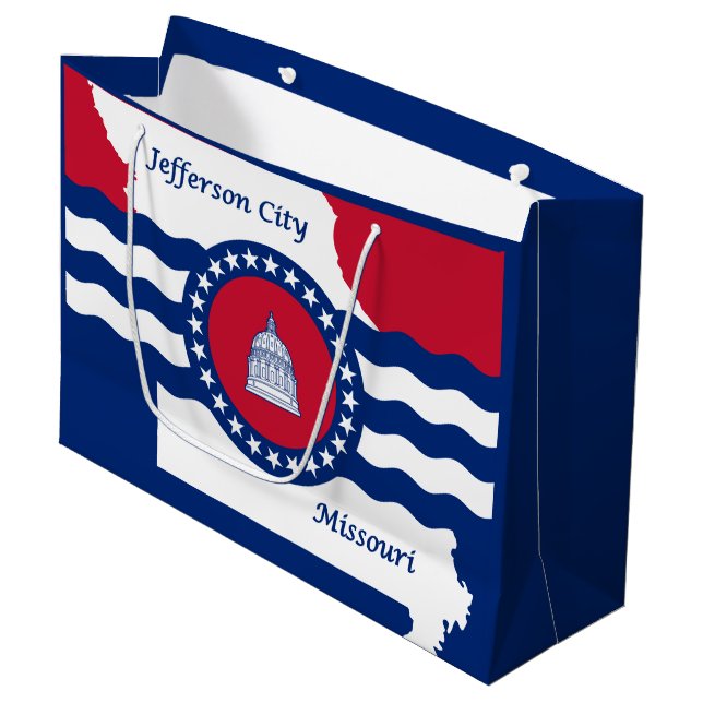 Flag of Jefferson city, Missouri Large Gift Bag (Front Angled)