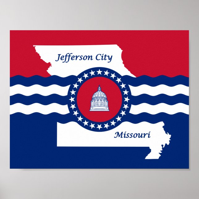 Flag of Jefferson city, Missouri Poster (Front)