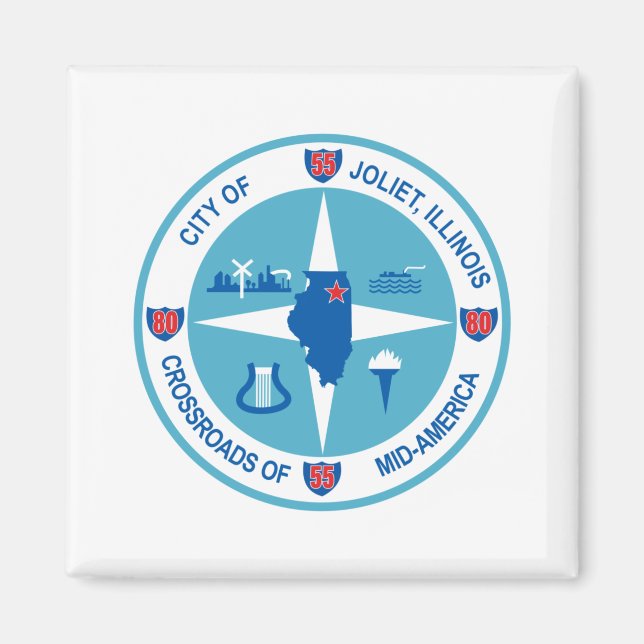 Flag of Joliet (Illinois) Magnet (Front)