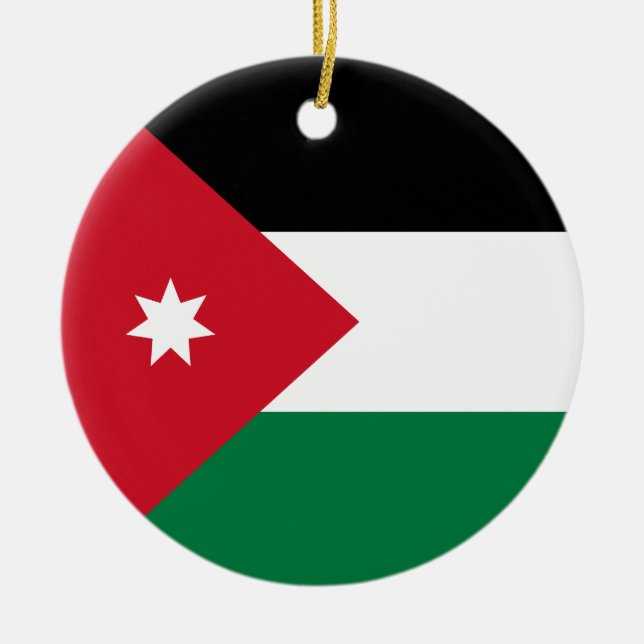 Flag of Jordan Ceramic Ornament (Front)