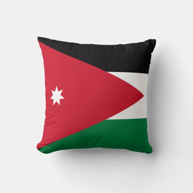 Flag of Jordan Throw Pillow (Front)
