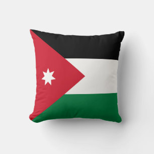 Flag of Jordan Throw Pillow